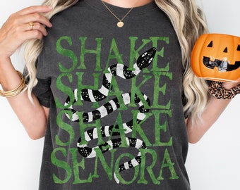 Shake Shake Shake T-Shirt, Awesome Cool Halloween Costume Tee, Stripe Fall Tee, Halloween Movie Inspired, Funny Trendy Top, Comfort Colors®