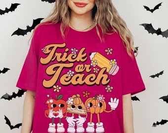 Trick or Teach Halloween Shirt, Fall Back to School Gift for Teachers, Halloween Teacher Shirt, Halloween Classroom Shirt, Math Teacher Top