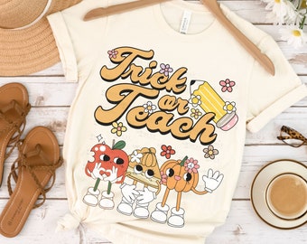 Trick or Teach Halloween Shirt, Fall Back to School Gift for Teachers, Halloween Teacher Shirt, Halloween Classroom Shirt, Math Teacher Top
