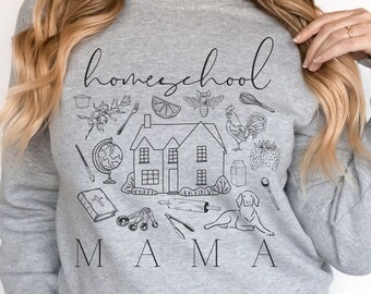 Homeschool Mama Crewneck, Homeschooling Mama Sweater, Homestead Mom Sweatshirt, Christian Homeschool Teacher Shirt, Home School Mom jumper