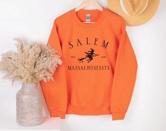 Salem Massachusetts, Crewneck Halloween Sweatshirt, Fall Sweatshirt, Witch Shirt, Whimsigoth Sweater, Vintage Halloween, Salem Trip Jumper