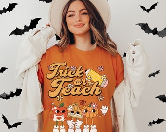 Trick or Teach Halloween Shirt, Fall Back to School Gift for Teachers, Halloween Teacher Shirt, Halloween Classroom Shirt, Math Teacher Top