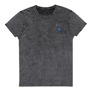 Embroidered Hamsa Pin Denim T-Shirt