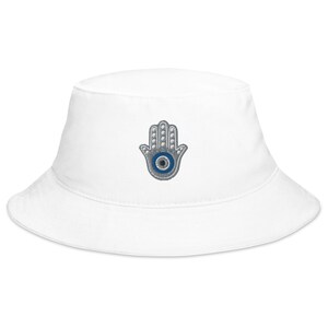 Embroidered Evil Eye Nazar Hamsa Bucket Hat
