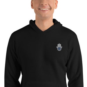 Embroidered Hamsa Hand Evil Eye Nazar Unisex hoodie
