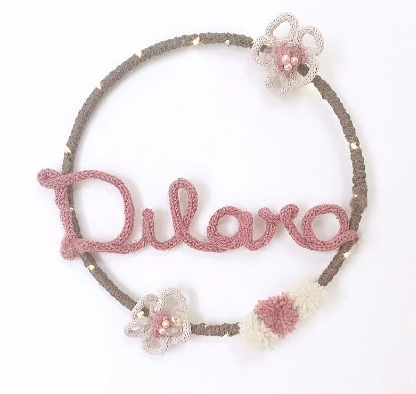 Veilleuse Tricotin Prénom Couronne Fleurs