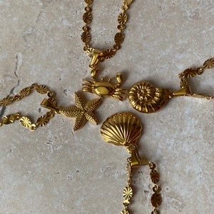 Starfish Necklace| Gold Link Chain Necklace| Starfish Jewellery| Beach Jewellery| Layering Necklace| Summer Jewellery