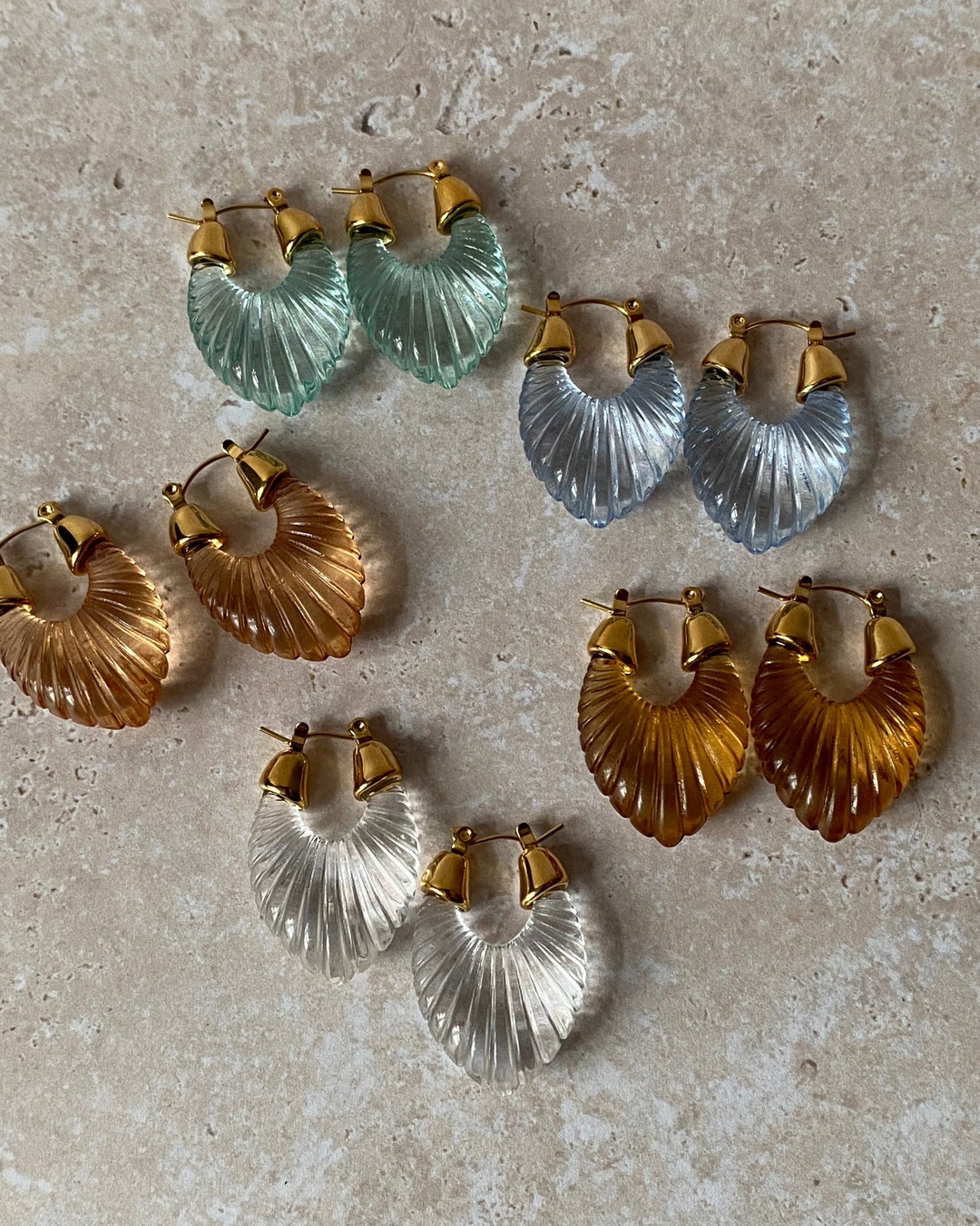 Resin Hoop Earrings Statement Earrings Resin Large Resin Etsy