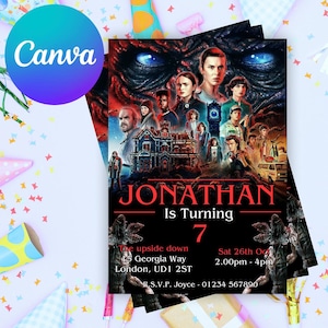 Stranger birthday invite, Printable Boy Girl Birthday Invitation, eleven invitation template, strange things birthday party