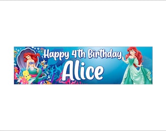 The Little Mermaid Personalised Birthday Banner