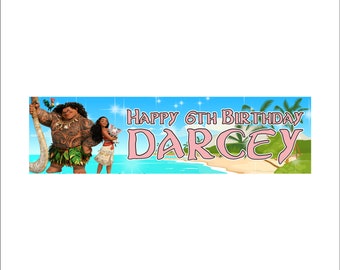 Moana Style Personalised Birthday Banner