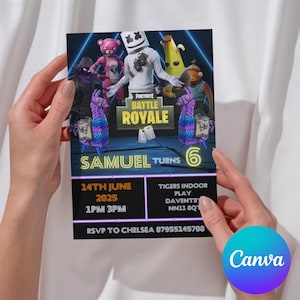 Editable Fort Game Birthday Invitation | Fort Night Birthday Party Template | Video Game Birthday Invite | Fort Gaming Birthday