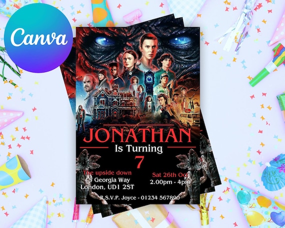 Stranger birthday invite, Printable Boy Girl Birthday Invitation, eleven invitation template, strange things birthday party