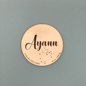 Carte Prénom bébé en bois