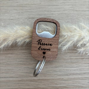 Bottle opener wooden key ring to personalize image 2