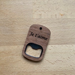 Bottle opener wooden key ring to personalize image 3