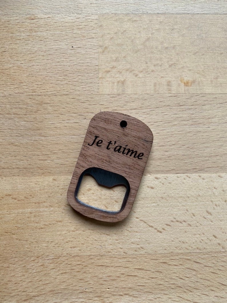 Bottle opener wooden key ring to personalize image 3