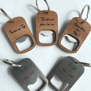 Bottle opener wooden key ring to personalize image 5