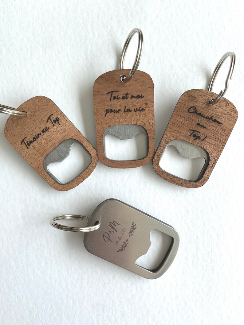 Bottle opener wooden key ring to personalize image 9