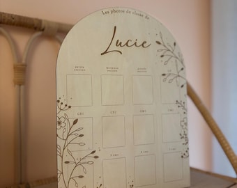 Gepersonaliseerde houten fotolijst voor klassenfoto's – Kind | Uniek aandenken