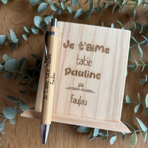 Personalized wooden pencil pot