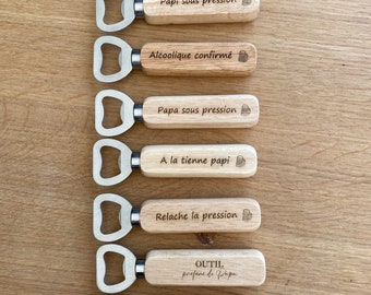 Customizable wooden bottle opener
