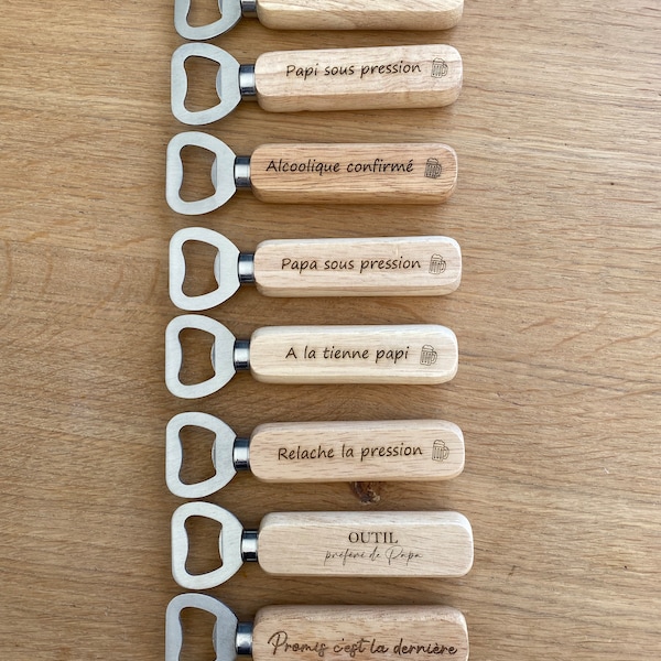 Wooden bottle opener to personalize