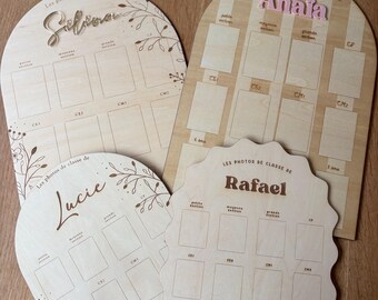 Gepersonaliseerde houten fotolijst voor klassenfoto's – Kind | Uniek aandenken