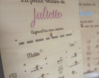 Personalized wooden morning and evening routine chart | motivation chart | morning and evening routine | playful autonomy
