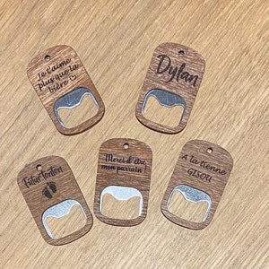 Bottle opener wooden key ring to personalize image 4