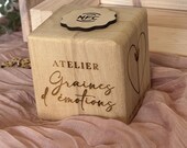 Cube QR code & puce NFC | panneau QR code | Support digital pour comptoir | Boutique, salon, restaurant, carte en ligne