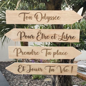 Pancarte panneau en bois personnalisé pour mariage, baptême ou décoration, signe de bienvenue image 5