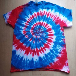 Red white and blue tie dye tshirt, July 4th tshirt, patriotic tie dye, summer tie dye tshirt, men's tie dye, women's tie dye, kids tie dye