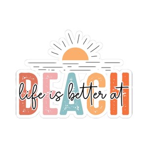 Beach Life Kiss-Cut Stickers | Perfect for Beach Lovers, Laptops, Journals, Water Bottles, Gifts
