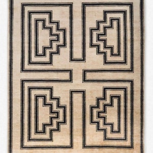 Made to Order (In Any Size!!!!!) Geometric Knotted Turkish Modern Oushak Rug (colors can be customized)