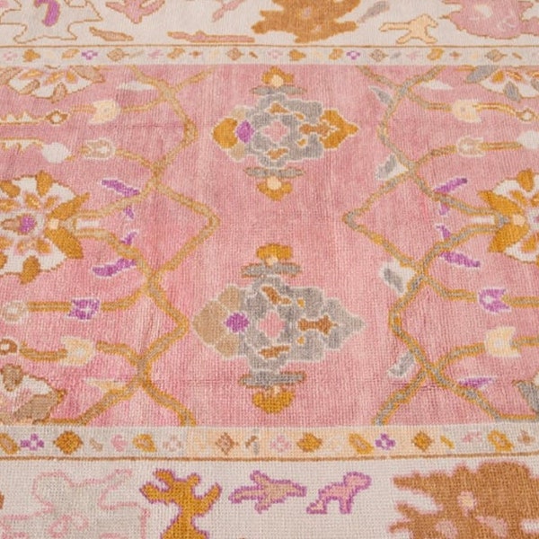 Pink Oushak Rug Etsy