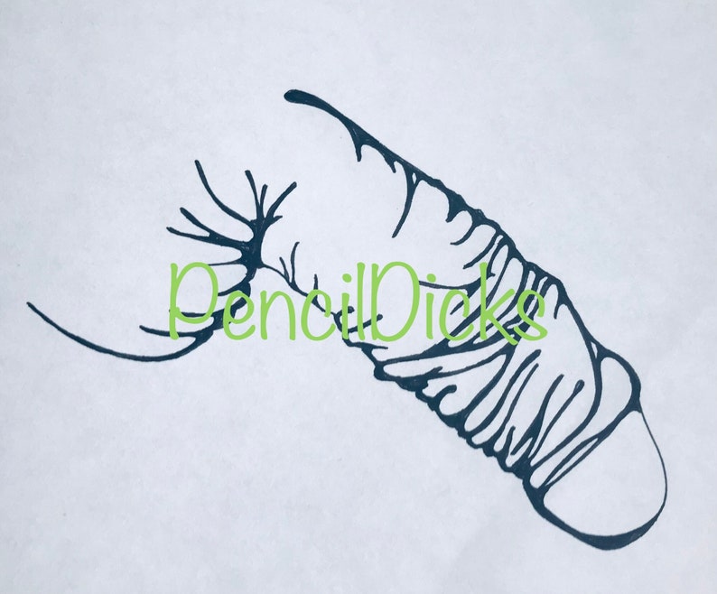 Custom Penis Drawing In Ink Black Line Art Abstract Style Etsy