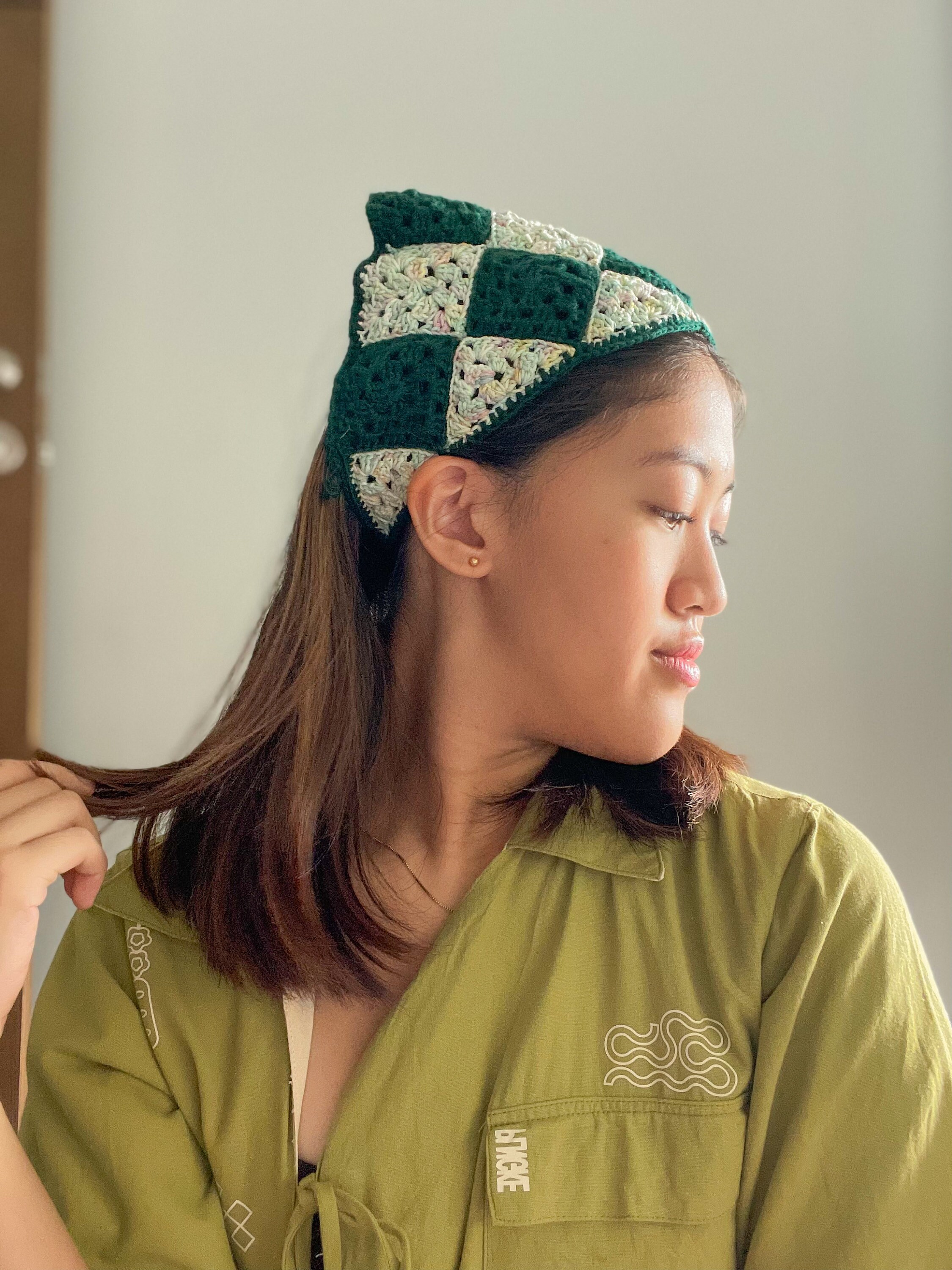 Crochet Granny Square Bandana Pattern Etsy