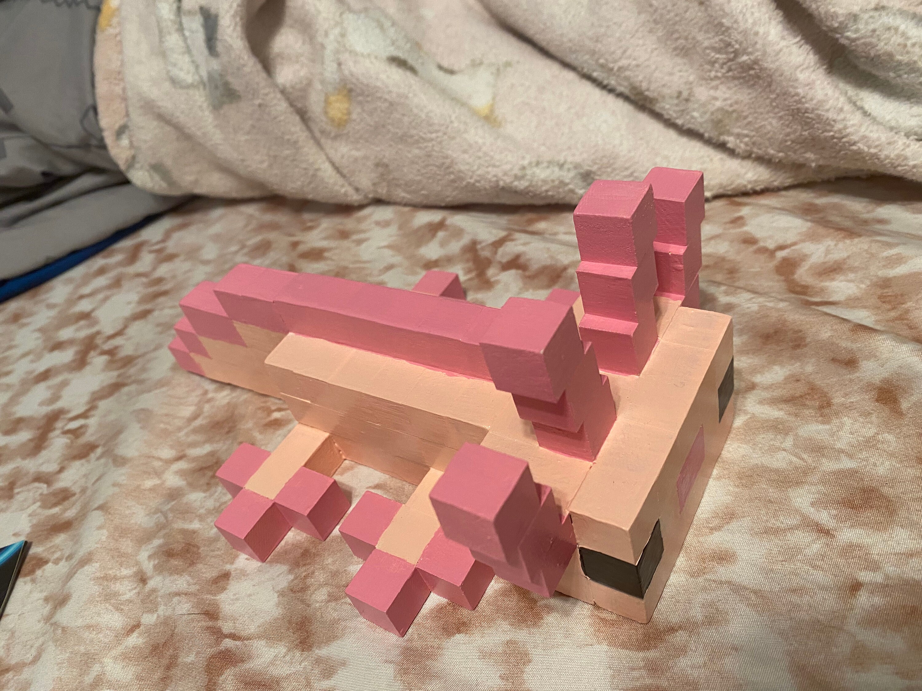 Pink Wood Minecraft Axolotl Etsy