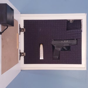 RFID locking in-wall mounted hide-away safe picture frame