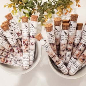 Bath Salt Test Tubes -6 Tubes - Gift Set- Bath Shots-  Single Use Bath Salts-Bath Salt Favors- Unique Party Favors- Gift for Her-Bath Gifts