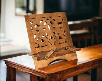 Wooden Desktop With Holes  , Tablet Holder , Book Stands ,Cookbook Stand