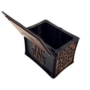 Customizable Piggy Bank, Customizable Tip Box ,Wooden Tipping Box, Restaurant Tip Box , Coin Bank image 7