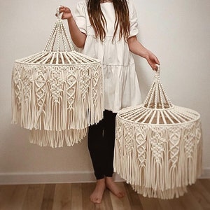Macrame lampshade macrame chandelier lighting Handmade light pendant lamp boho plug in pendant light hanging handmade macrame lamp
