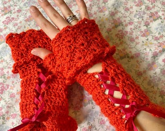 wzór na szydełkowe ocieplacze na ręce i bezpalcowe rękawiczki