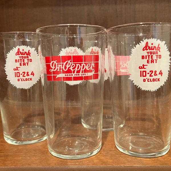 Glass Cup Dr. Pepper Etsy