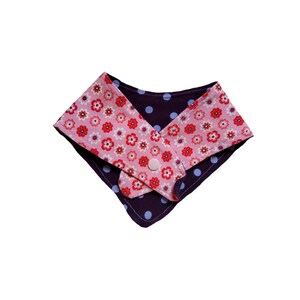 Scarf, triangular scarf, neckerchief, baby, pink with flowers