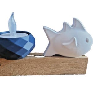 Insert - maritime - tealight holder - fish