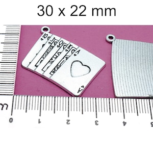 Hanger - Royal Flush - zilver - ca. 30 x 22 mm - zink