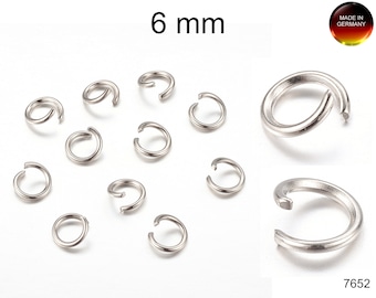 Ringetjes - extra stabiel - ca. 6 x 0,9 mm - zilver - metaal